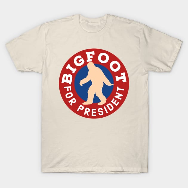 Bigfoot For President Funny Retro Bigfoot T-Shirt by narekmug